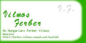 vilmos ferber business card